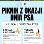 Plakat ulotka dzień psa Dziki zakątek turniej rally-o